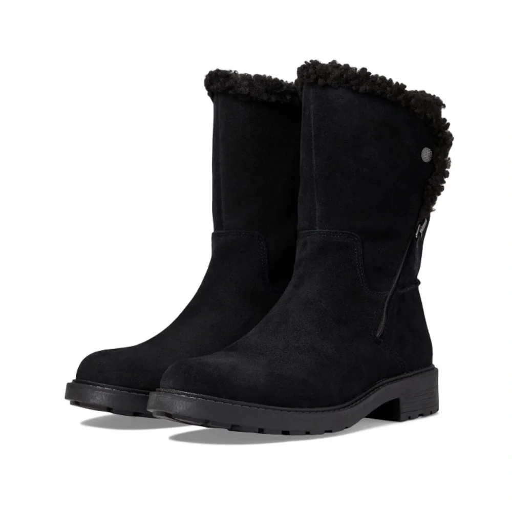 Clarks Opal Zip (Black Suede) Women's Zip Boots Black Size 7
